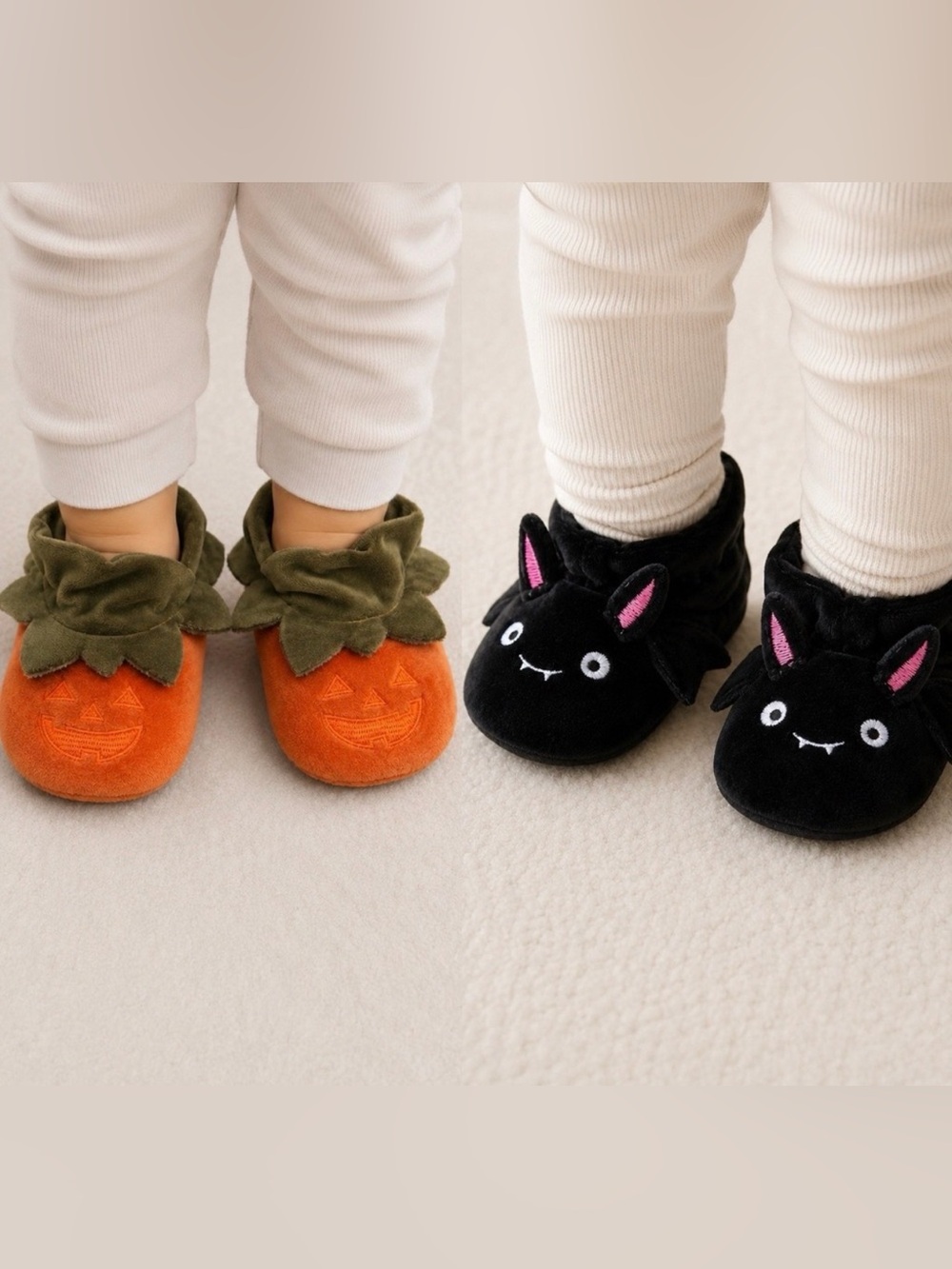Old Navy Velour Baby Bat Critter Infant Slippers Shoes Halloween Costume Goth